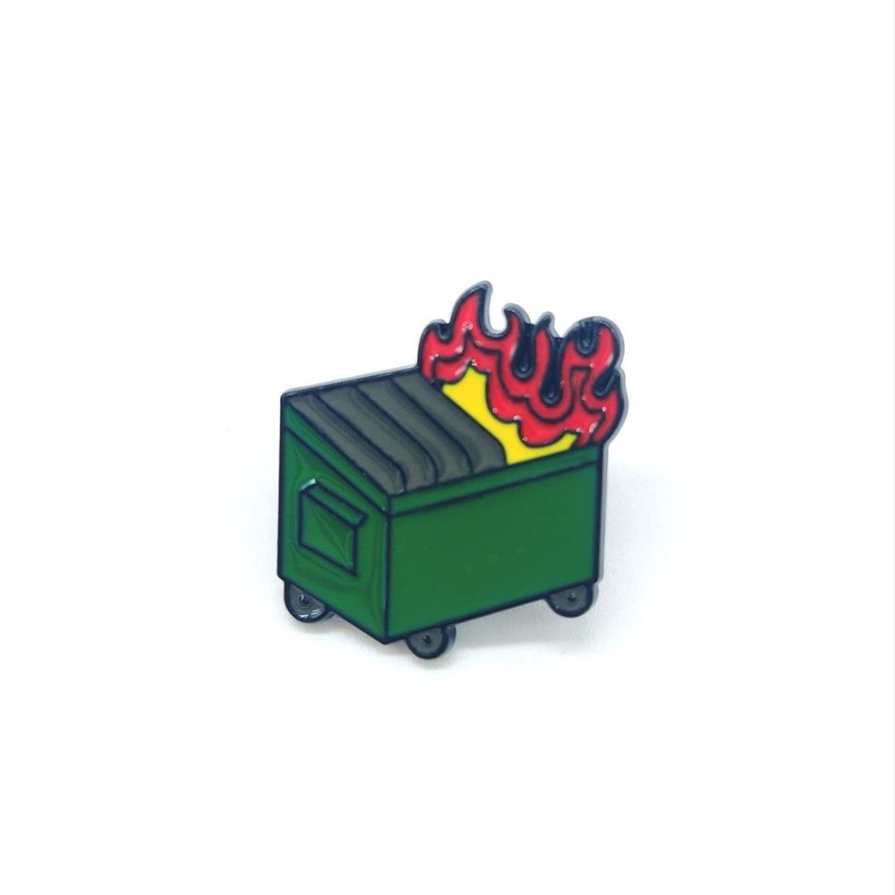 Dumpster Fire Enamel Pin Funny Meme Gift